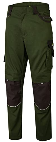 Hans Schäfer Workwear HSW Professional – Lange Arbeitshose für Herren – Modische und leichte Bundhose mit Knietaschen – Strapazierbar und qualitativ – Oliv, 26