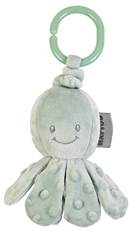 Nattou Aktiv-Kuscheltier aus Polyester, Mit Vibrationsfunktion, Oktopus, Ca. 15 cm, Lapidou, Grün