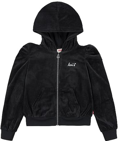 Levi's Lvg Meet And Greet Velour Sweat à Capuche Fille, Caviar, 5 Ans
