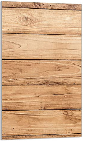 DarHaus Tabla de cortar decorativa de cristal templado y cubre vitro, Placa protectora de vitrocerámica 30 x 52 cm 1 piezas, para inducción, protección contra salpicaduras, decoración, MADERA