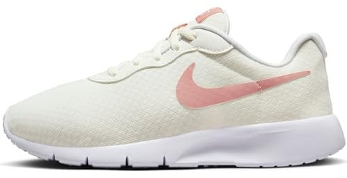 NIKE Tanjun GO (GS) Sneaker, Summit White/RED Stardust-RED STARD, 37.5 EU
