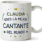 MUGFFINS Tazas Personalizadas para CANTANTE mujer - En Español - Mejor del Mundo - 11 oz / 330 ml - Regalo Personalizable original y divertido