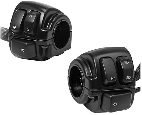 Motorrad-Bremslichtschalter Motorrad-Lenkerhupenknopf-Steuerschalter Für Har&Ley Dyna Softail Sportster 883 1200 V-Rod 1996–2012 (Color : Black)