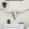 BKCEHCRS Kuh-Schädel-Wanddekoration, langer Horn-Kuh-Schädel, Wandbehang, künstlicher Longhorn-Schädel, künstlicher Taxidermie-Kopf, Wanddekoration, handgefertigt, Simulation, großer Stierkopf,