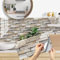 Pegatinas de Baldosas, Adhesivo de Pared Azulejos Adhesivo de Pared PVC Decorativos Adhesivos para Cocina y Baño Ladrillos pared Gris 15 x 30 cm (24 Piezas)