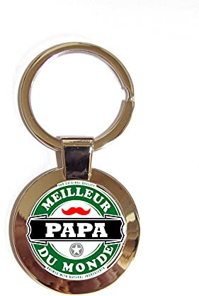 Porte clé métal Meilleur Papa du monde idée cadeau papa, beau papa, fete, anniversaire, noëL