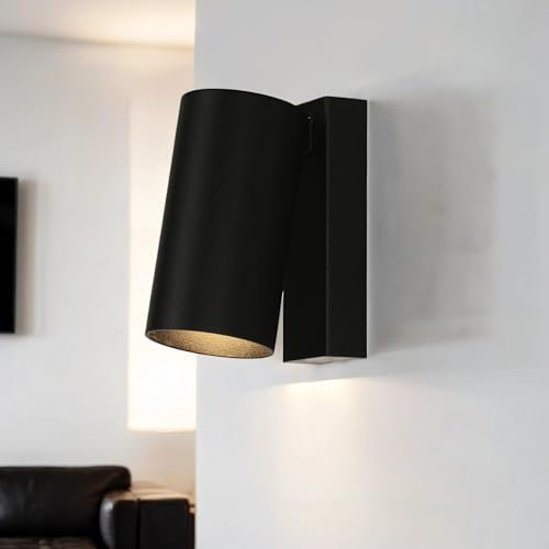 Licht-Erlebnisse Spot Lampe Wand GU10 Schwarz H: 11,5 cm klein verstellbar Modern Leselampe Wandleuchte Wohnzimmer Schlafzimmer Jugendzimmer