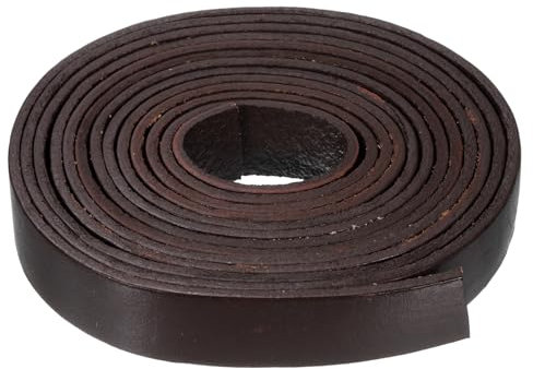 QUARKZMAN 2,2 Yard Lederschnur 2 Meter 15mm Flaches Lederband, Lederstreifen 2mm Dicke Lederriemen Lederbänder für DIY Handwerk Herstellung Armbänder Schnürsenkel Geldbörsenriemen (Kaffee)