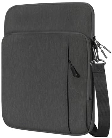 Dadanism 9-11 Funda de Tableta Bolsa Protectora con Bandolera para iPad 10.ª Gen 10,9, iPad Air 11, iPad Pro 11 M4, iPad 9/8/7.ª Gen 10,2, iPad Air 5/4 10,9, Galaxy Tab A9+ 11, Negro + Gris