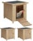 IDMarket - 3er Set Hühnerstall aus Holz: Nistkasten mit Boden für Hühner und Enten, grau