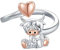 Rurunklee Ring Mit Highland Kuh Für Mädchen, Süßer Highland Kuh Schmuck Ring Mit Liebevollem Herzen, Valentinstagsgeschenke Für Frauen Und Mädchen