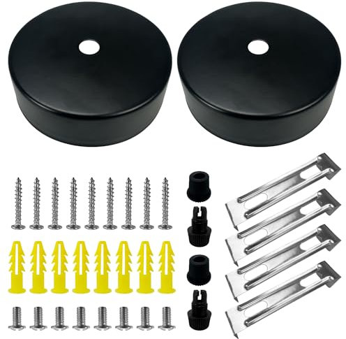 2 Pcs Auvent De Plafond, 80 X 25 Mm Rosace Plafond Cache Fil, Cache Fil Pour Lustre, Canopy Light Accessoire, Rosace De Plafond, Luminaire Cable Suspension Moulure Plafond Et Cache Ampoule Inclus