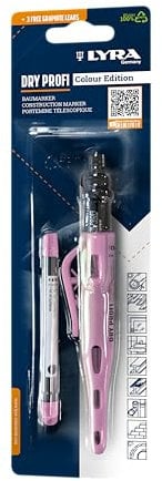 LYRA DRY PROFI BAUMARKER Colour Edition pink + 3 Gratis Minen im Blister, graphit, 2-teiliges Set, 1 Stück