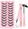 Sixstarhair Faux Cils Kit 3D Russian Lashes avec Bond et Remover 10 Paires Naturel Cat Eye Lashes Réutilisable Faux Cils Volume Russe