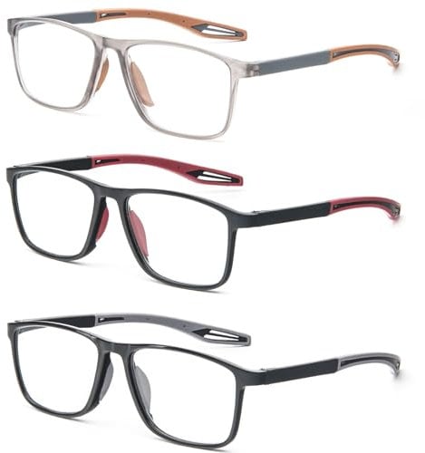MMOWW 3er-pack Lesebrille Herren Damen Sportliches - Anti-blaue Ultraleicht TR90 Rahmen Computerbrille Arbeits Lesehilfe +2.75