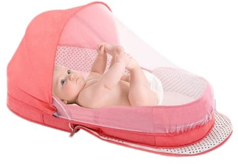 Couffin pliable | Doublure de couffin en osier | Couffin classique en osier | Broderie anglaise en palmier pour l'extérieur, les voyages