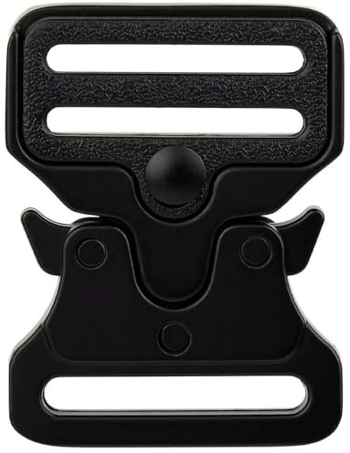 Metall Schnalle für Hundehalsband | 3 cm Breite | Metallschnalle | für Nylongürtel | Schließe | Militärgürtel | Herrengürtel Militär Bundeswehr | für Gürtel 30 mm (Komplett Schwarz)