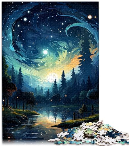 Jigsaw Puzzle night sky Puzzle for Adults and ren1000 Pieces wooden puzzle Family Game Stress Reliever Difficult Challenge Puzzle 1000pcs（50x75cm）