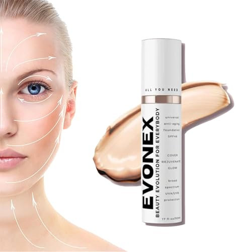 Evonex Age Defying Makeup, Evonex Age Defy Foundation, getönte Anti-Aging-Feuchtigkeitscreme, Foundation-Serum für Frauen, universelle Tönung, getönter Sonnenschutz für das Gesicht mit leichter (1Pcs)