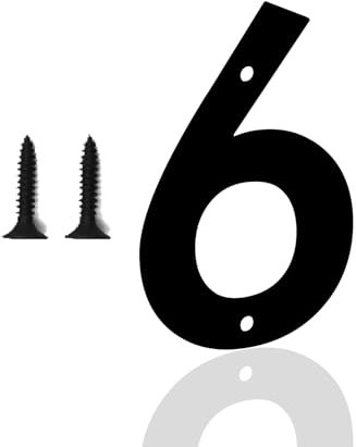 Hausnummern, Hausnummernschild, Hausnummer Schwarz, Metallbuchstaben, Briefkasten mit Hausnummer, Hausnummer Schild, Moderne Metallhausnummer für Häuser, Türen, Außenbereich(25.4cm, 6)