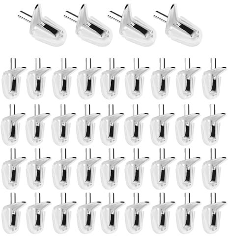 40 Stücke Regalbodenträger 3mm Einlegeboden Halter Glasbodenträger 3mm Bodenträger für Einlegeböden Stützen Bodenträger Regalbodenhalter Fachbodenträger Regalträger für Schrank, Bücherregal, Möbel