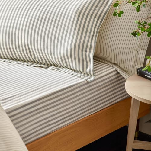 Yard Hebden Pillowcase Pair (Grey) | 100% cotton pillowcase pair with a soft striped design