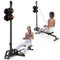 ONETWOFIT Foldable Rowing Machine & LAT Pull Down Machine 2 in 1 Multi-function Compact Rowing Machine for Home, Low Row Cable Fitness with Flat Weight Bench (black-1)