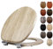 Fanmitrk Wooden Toilet Seat with Soft Close Adjustable Solid Hinges, MDF Wood Oval Toilet Seat (9102)
