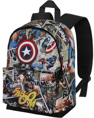 Marvel Captain America Comic-Kleiner FAN HS Rucksack, Mehrfarbig, 25 x 35 cm, Kapazität 12 L