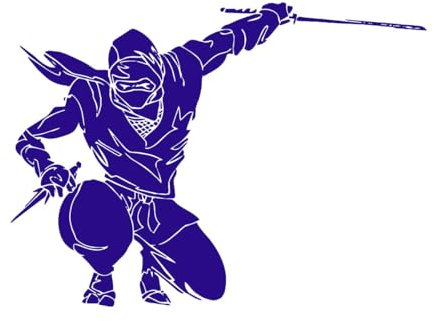 Ninja Wandtattoo Japanischer Krieger Samurai Martial Vinyl Abnehmbare Wandtattoos Kinderzimmer Jungen Kinder Schlafzimmer-S-30x42cm-Dark Blue