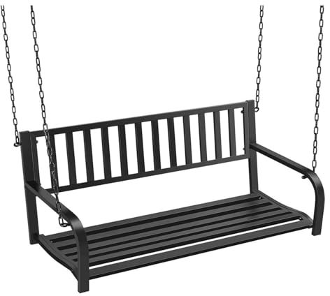 Lizhuzhuzs28 Parkbank Hängende Veranda-Schaukel aus Eisen for die Schaukel im Garten, im Freien Gartenbank