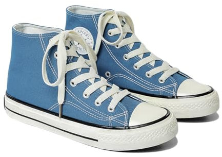 SIUSUMFO Adulto Zapatos De Lona Hombre Sneakers Alta Clásico Zapatillas de Deportivos Running Casuales Zapatos Atléticos 39 EU Azul