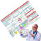 EKG-Taschenkarte, EKG-Taschen-Guide, doppelseitiges EKG-Lineal, Rhythmuskarte, dreifach gefaltete EKG-Rhythmus-Interpretationskarte, horizontales und vertikales Layout, schnelles Analyse-Messwerkzeug