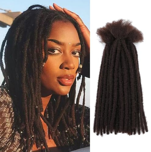 SHIHERESH Extensions de dreadlocks en cheveux synthétiques doux - 0,4 cm de large - 30 mèches - Fait à la main - Pour femme/homme (4#, 30,5 cm)