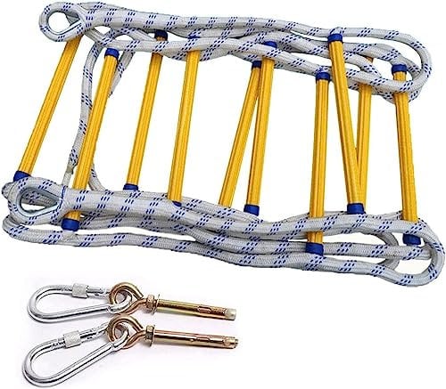OYYMTE Emergency Fire Escape Youth Adult Rope Ladder Soft Long Rope Ladder Resin Climbing Ladder, Compact And Easy To Store(12m)
