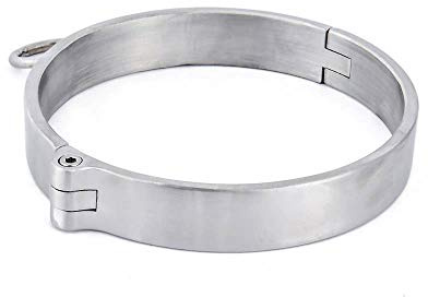 YAXZA Edelstahl Halsband BDSM Bondage Sklaven Metall Halsreif Halsfessel O-Ring Restraint System Fetisch Fesselset Sklave Erotik SM Sexspielzeuge für Männer Frauen Paare,Männlich