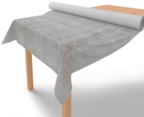 LILENO HOME Tischdeckenrolle 1,10 x 25 m - Tischdecke Mélange Anthrazit aus | Vlies - Stoffähnlich, abwaschbare Tischdecke als Rolle, Meterware Tischtuchrolle - Einweg Papiertischdecke Rolle