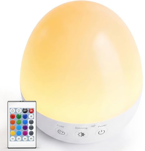 Auxmir LED Nachtlicht Kinder Stilllicht Baby 3000mAh Akku mit Fernbedienung | BPA-Frei, Touch Dimmbar, 13 Farben, 5 Lichtmodi, RGB Farbwechsel, Timer-Funktion, Tragbar mit Schlaufe für Stillen, Wickeln