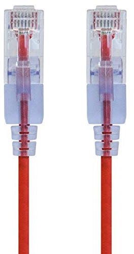 Monoprice Cat6A Ethernet Patch Cable - 3 Feet - Red (5 Pack) Snagless RJ45 550Mhz UTP Pure Bare Copper Wire 10G 30AWG - SlimRun Series