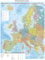 Große Europakarte mit Laminierung (beschreib- und abwischbar, reißfest), 90 x 123 cm, mit Flaggen, Bundesländern und Schengenraum