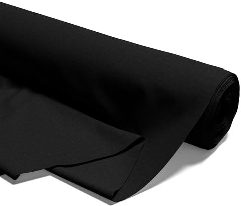 Stoff Meterware Baumwollstoff 2 M x 160 cm - Stoffe zum Nähen aus reine Baumwolle Fabric Futterstoff Dekostoff für Patchwork Canvas und Sewing Nähstoff 2. Schwarz
