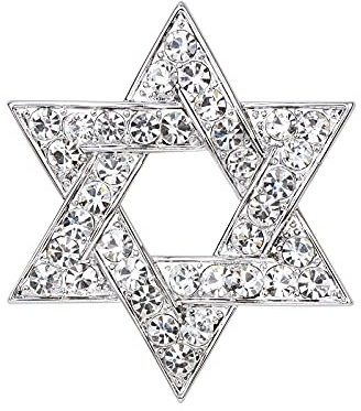 VVCome Broche en forme d'étoile de David avec strass et cristaux étincelants