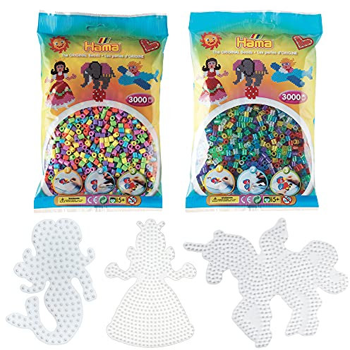 Hama S243 Assortment of Girly Iron On Beads, Plastic, Multicoloured, Midi Size 5 mm