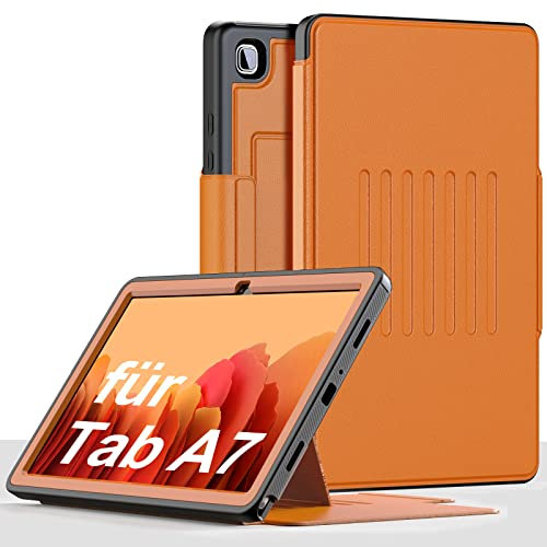 DAORANGE Custodia per Samsung Galaxy Tab A7 10.4 2020 (SM-T500/T505/T507), Custodia Cover in PU-Pelle a Protezione Completa con 7 Angoli Regolabili Magnetico, Funzione Auto Svegliati/Sonno(Marrone)