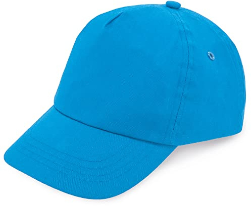 Berretto per ragazzi e ragazze, 5 pannelli dai colori vivaci. 100% cotone, con fori di ventilazione e chiusura regolabile. Cappello per ragazze e ragazzi dai 4 ai 13 anni