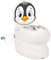JAMARA 460960 Meine kleine Toilette Pinguin mit Spülsound und Toilettenpapierhalter-Töpfchen, leicht zu reinigen, abgerundete Kanten, Saugknöpfe für Guten Halt, Weiß
