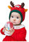 Huakunda Baby Wintermütze mit Ohrenklappen Kleine Beanie Kleinkind Warme mütze Mädchen Jungen 0-2 Jahre schlupfmütze kinder (Roter Elch)