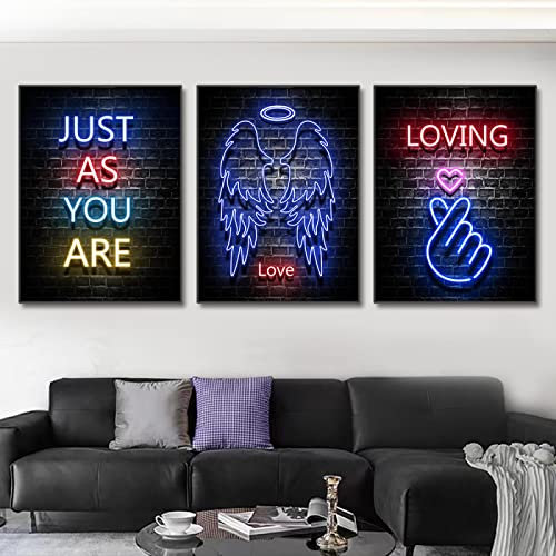 Nordic Inspirierende Zitate Wandkunst Leinwand Gemälde Home Decor Love Art Angel Wings Poster Prints Bild für Modern Boy Room Decor 55x40cmx3pcs Innenrahmen