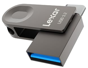 Lexar E32C Clé USB 128 Go de type C, USB-A et USB-C 3.2 Gen 1 Dual Drive OTG 100 Mo/s de lecture, design pivotant pour smartphone Android, ordinateur portable, PC