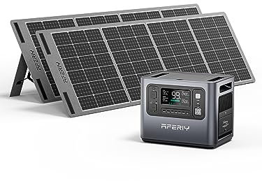 AFERIY Générateur Solaire 2400W avec 2x200W Panneau Solaire, 2048Wh Batteries LiFePO4, Sorties AC 220V-240V, Panneau Solaire Pliable avec Ports USB, IP65, pour Camping/Maison/Domicile